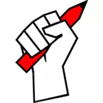 Vector illustration of freedom movement hand with pencil