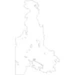 Vector de la imagen del mapa de contorno de la península Saanich
