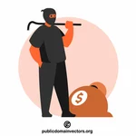 Thief stole a bag of money