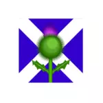 Scottish thistle e bandiera di immagine vettoriale