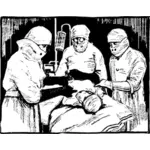 Vector clip art of doctors in surgery