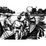 Two men in a boat | Public domain vectors