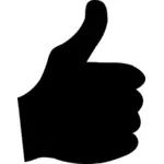 Thumbs up silhouette vector drawing
