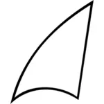 Vector image of lineart shark fin