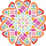 Векторный рисунок красочный лабиринт цветок