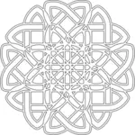 Vektorgrafik av svart och vit labyrint blomma