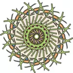Vector graphics of spiky sticks flower