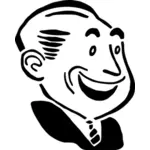 Vektorgrafik av komisk gammal man karaktär profil avatar