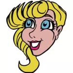 Illustration vectorielle souriant de femme blonde