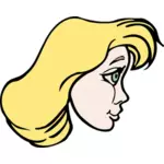 Partea profil doamnă imaginea avatarului pe vectorul