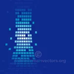 Blue vector background with tiles