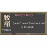 漢字「youtuu」意味「腰痛」ベクトル クリップ アート