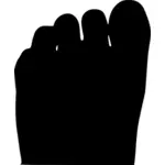 Menneskelig fot fingrene silhuett vector illustrasjon