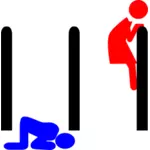 Imagine vectorială de baie semn pentru bărbaţi şi femei toalete