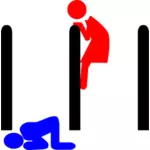 Illustration vectorielle de signes d'entrée comique toilettes