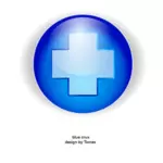 Blue cross in a circle vector image
