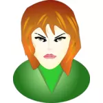 Cara del vector mujer enojada