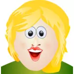 Image clipart vectoriel du visage blonde sourires