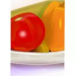 Fotorealistisk vektorbild del av grönsaker skål