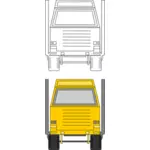 Tonka speelgoed levering vrachtwagen vector illustraties