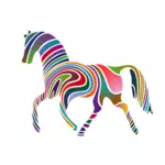 Koně v barevných vektorový obrázek