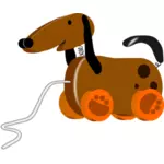 Собака тянуть игрушка векторное изображение