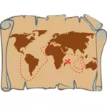 पुराना समुद्री डाकू मार्ग मानचित्र