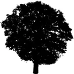 Silhouette vector image of a layered tree top
