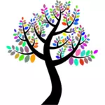 Vector clip art of colored tree