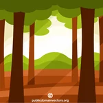 Paisagem de árvores florestais
