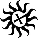 Tribal sun logo vektori piirustus