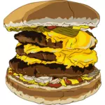 Drievoudige cheeseburger