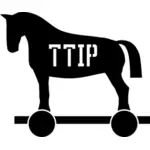 テキスト「TTIP」を持つ馬のベクトル画像