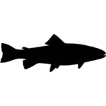 ट्राउट मछली सिल्हूट वेक्टर छवि
