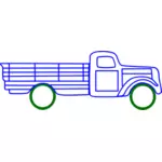 Line art vector clip art of old truck ZIS 15