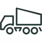 Dump truck ikon garis seni vektor Menggambar