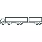 长的拖车的卡车图标线艺术矢量 graphicss