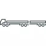 Menarik sebuah trailer traktor vektor ilustrasi