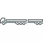 Wektor obraz dwóch przyczepa cargo ciężarówka
