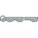 Twee-aanhangwagen vrachtwagen vector illustraties