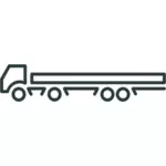 Desenho do símbolo de veículo reboque estendido vetorial