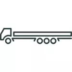 Vector afbeelding van teken voor een lange sleepwagen