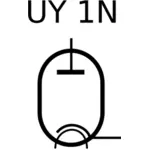 Radio Tube UY 1N vector icon