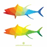 Tuna fish color silhouette