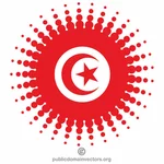チュニジア国旗ハーフトーンデザイン