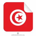 Tunus bayrağı kare etiket