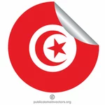 Etiqueta adhesiva de pelar bandera tunecina