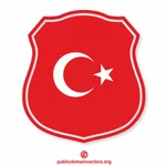 Turkish flag heraldic shield