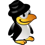 Tux with black hat vector image