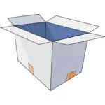 Vector image of cardboard box open upright
